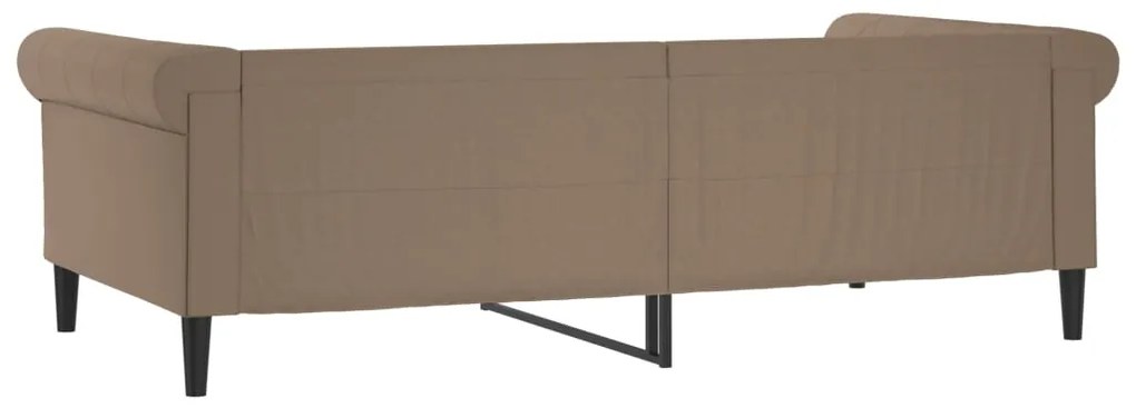 Sofá-cama 100x200 cm couro artificial cappuccino
