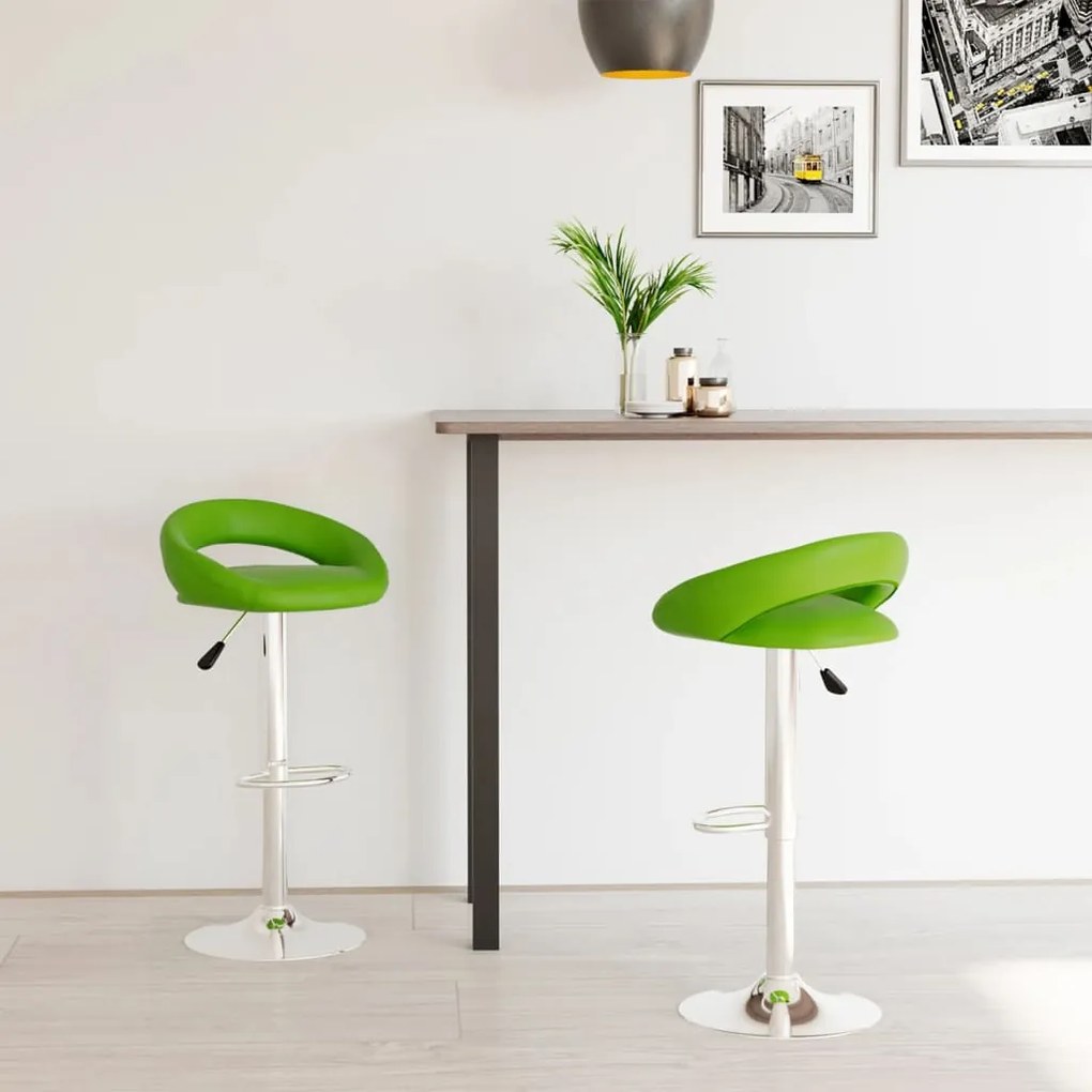 vidaXL Bancos de bar 2 pcs couro artificial verde