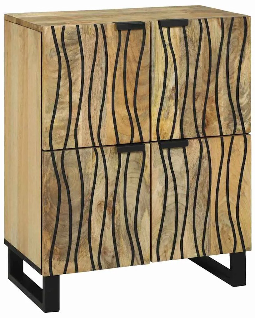 vidaXL Buffet - 60 x 33,5 x 75 cm - Feito de Madeira Sólida de Manga e Madeira Projetada