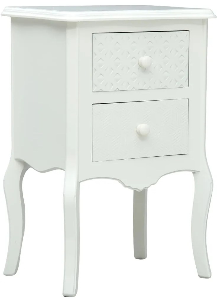 vidaXL Mesa de cabeceira 43x32x65 cm MDF branco
