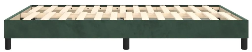Estrutura de cama sem colchão 140x200 cm veludo verde-escuro