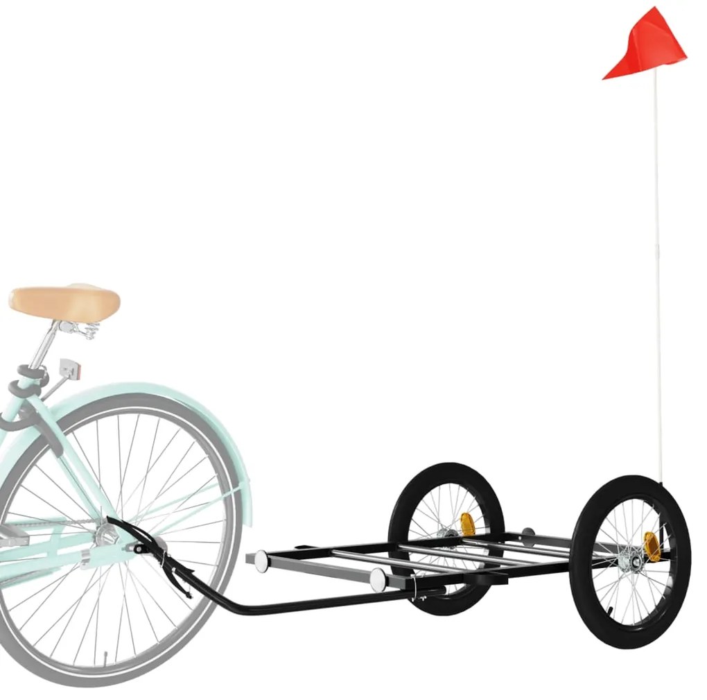 Reboque para bicicleta 135x68x37 cm ferro preto