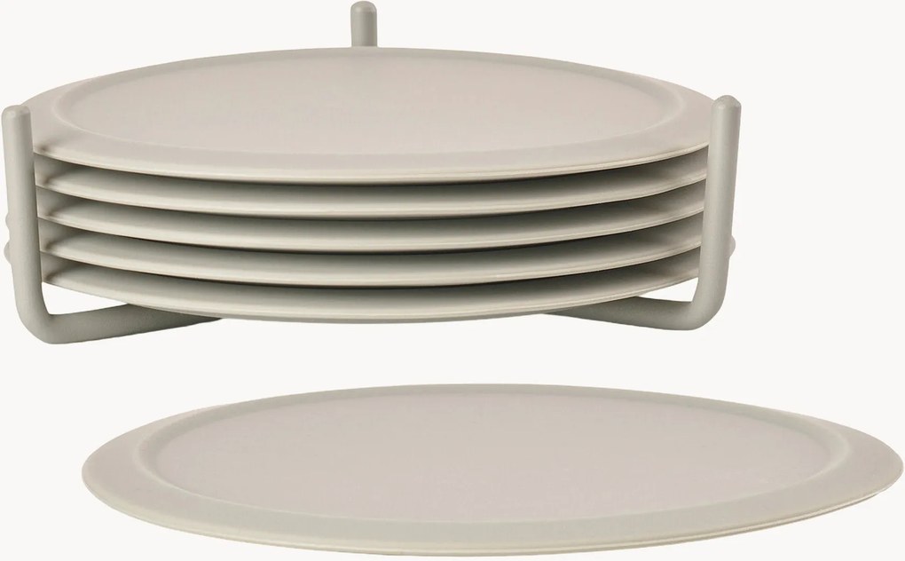 Bases para copos em silicone com suporte Plain, conjunto de 6
