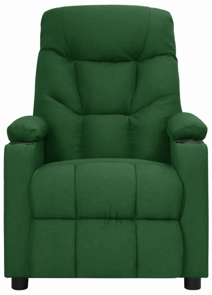 Poltrona elevatória de massagens tecido verde-escuro