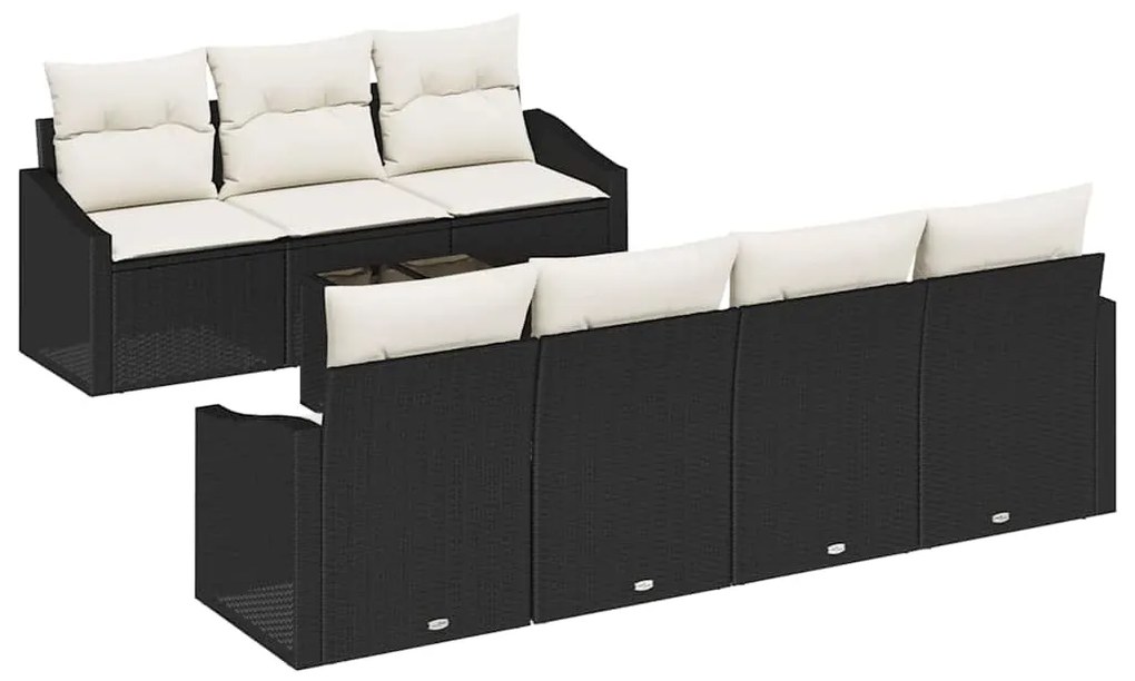 Conjunto de Jantar de Jardim com 8 Peças e Almofadas em Rattan Sintéti