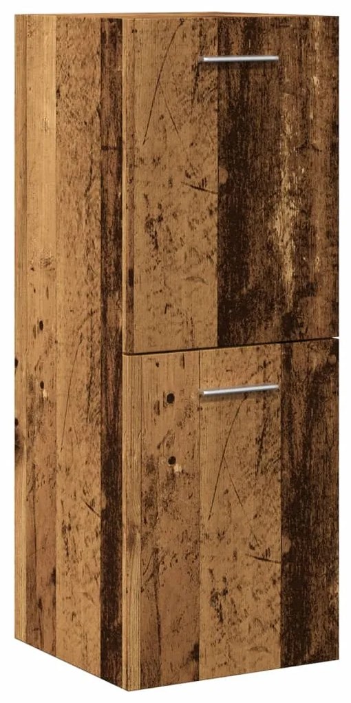 vidaXL Armário suspenso de WC 30x30x80 cm deriv. madeira madeira velha
