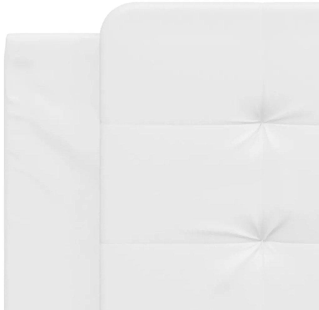 Almofadão de cabeceira 100 cm couro artificial branco