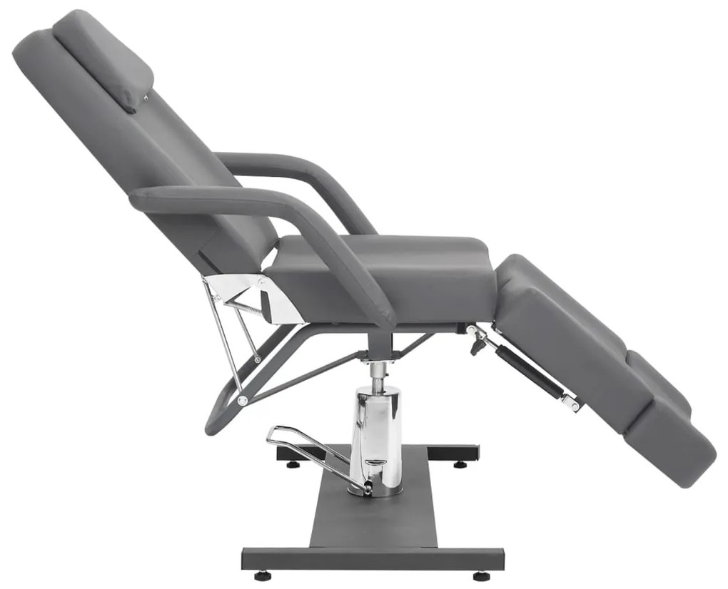 Cadeira de esteticista couro artificial 180x62x78 cm cinzento