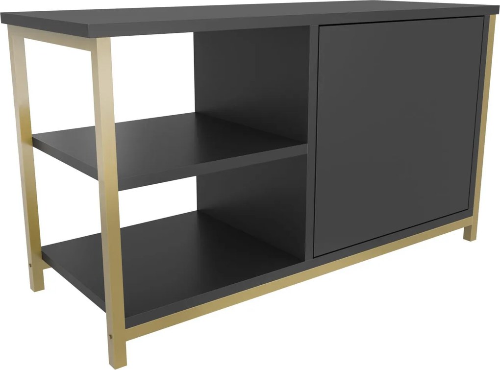 Móvel TV Muskegon – Dourado e Antracite – 89,6 x 35,3 x 50,8 cm