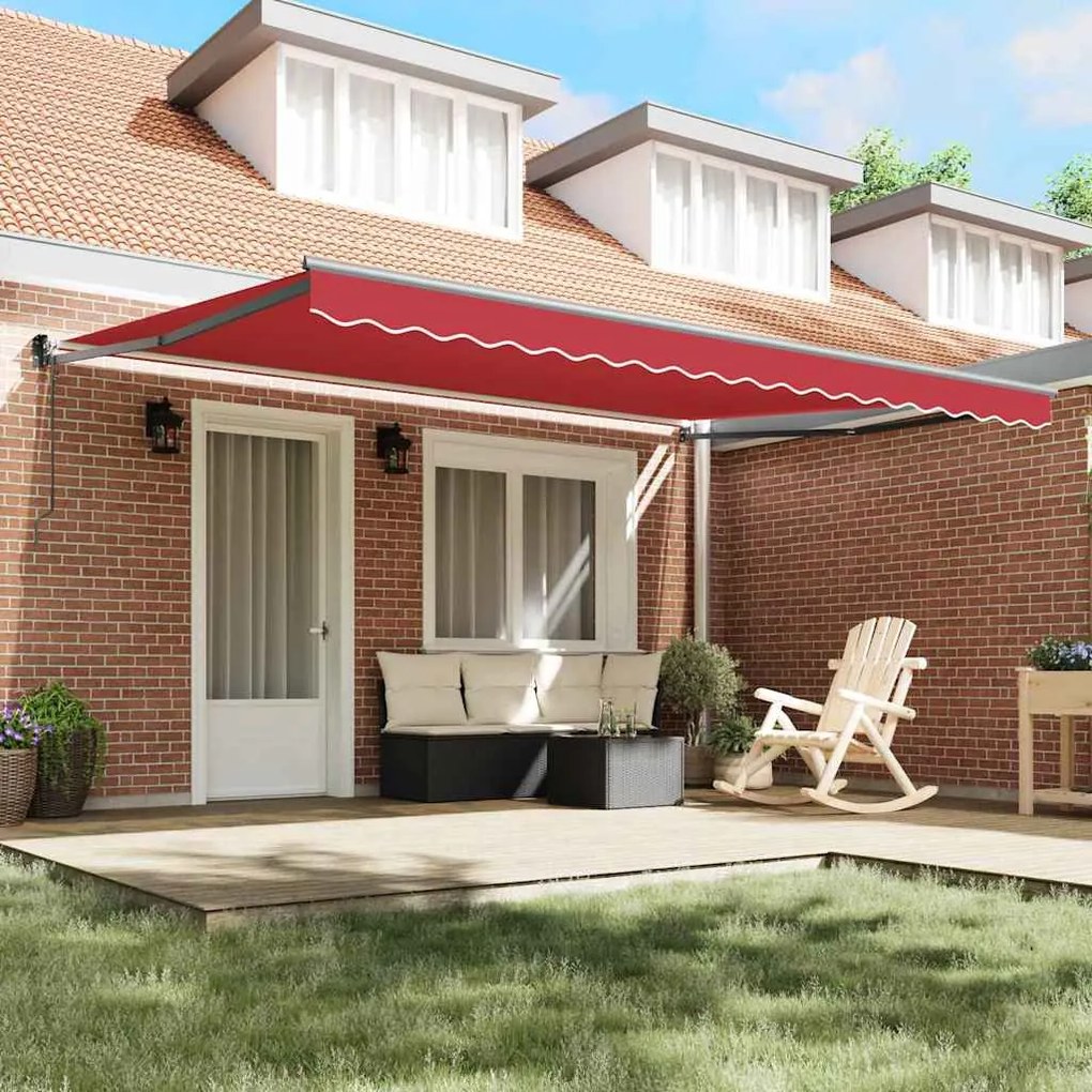 Toldo Retrátil Automático Vermelho 450 x 300 cm
