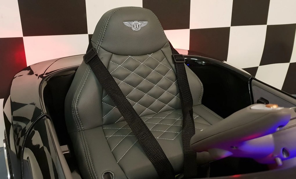 Carro eletrico infantil 12V Bentley EXP , pneus Borracha, Assento de couro, Controlo Remoto PRETO