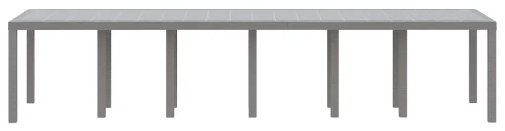 Mesa de Jardim Cinza-Claro 350x100x73 cm Poly Rattan