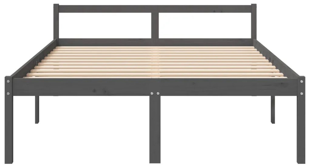 Cama para idosos king size 150x200 cm pinho maciço cinza