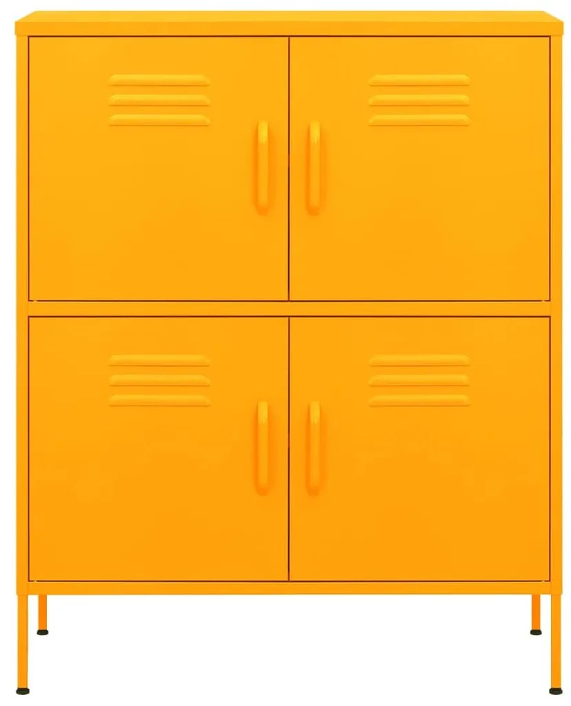 Armário de arrumação aço 80x35x101,5 cm amarelo mostarda