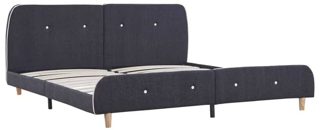 Estrutura de cama sem colchão de tecido cinza escuro 150x200 cm