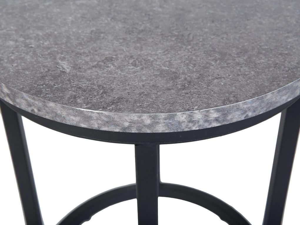Conjunto de 2 mesas de apoio em preto e cinzento DIXIE Beliani
