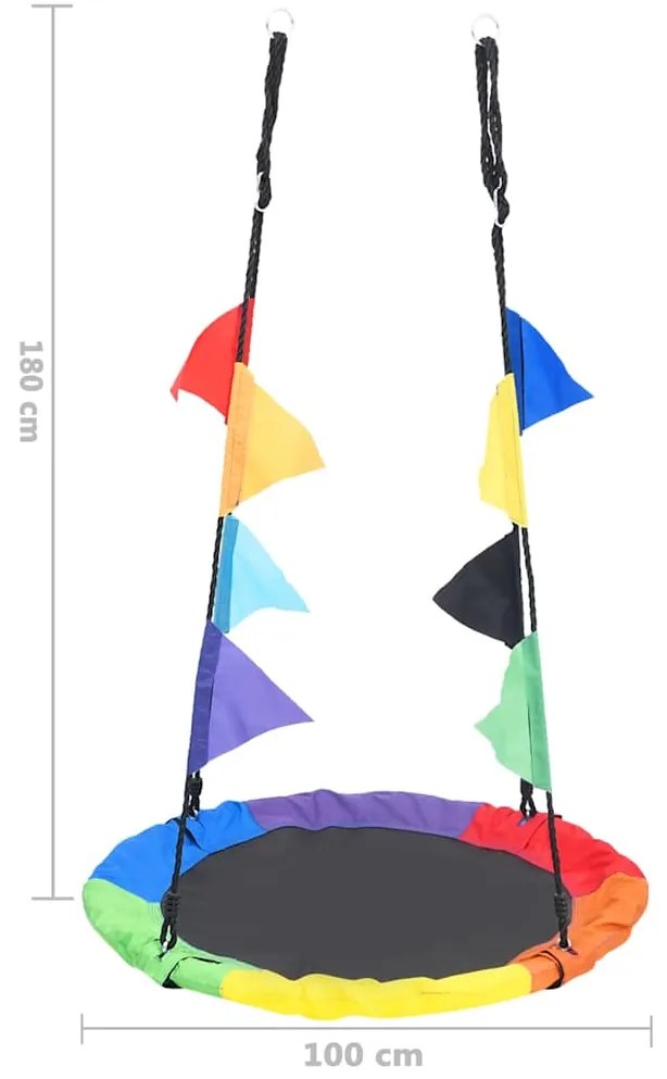 Baloiço arco-íris com bandeiras 100 cm