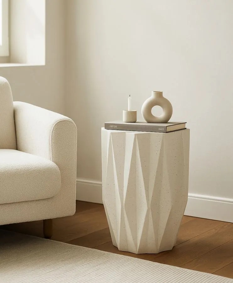MESA DE APOIO STAR Ø 38,5X53 CM CREME