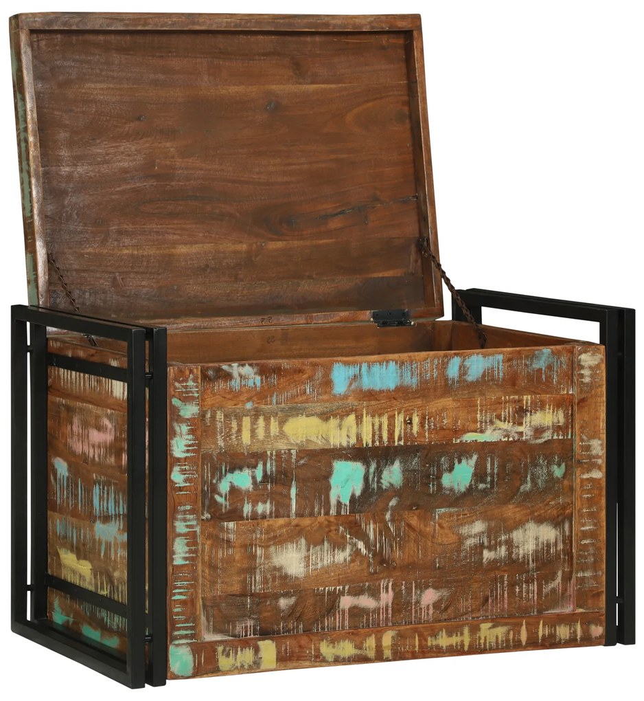 Caixa de Armazenamento Multicolorido 80x50x50 cm Madeira Sólida Recupe
