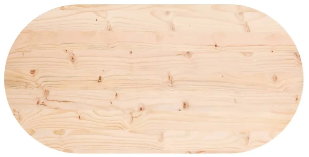 Tampo de mesa oval 90x45x2,5 cm madeira de pinho maciça