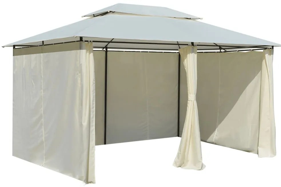 Tenda de jardim com cortinas 4x3 m branco