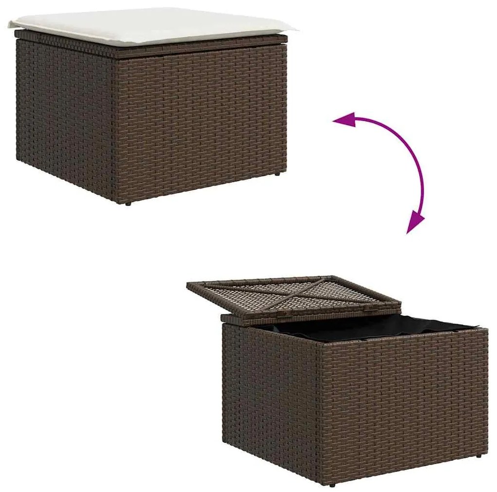 Conjunto de Sofás de Jardim 5 Peças com Almofadas em Rattan Sintético