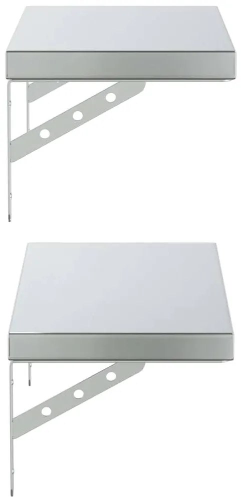 Prateleiras de parede 2 pcs 50x23,5 cm aço inoxidável prateado