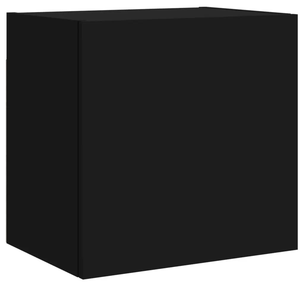 6 pcs móveis de parede p/ TV derivados de madeira preto