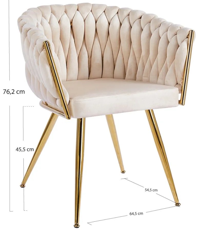 Cadeira Widny Golden Veludo - Beige