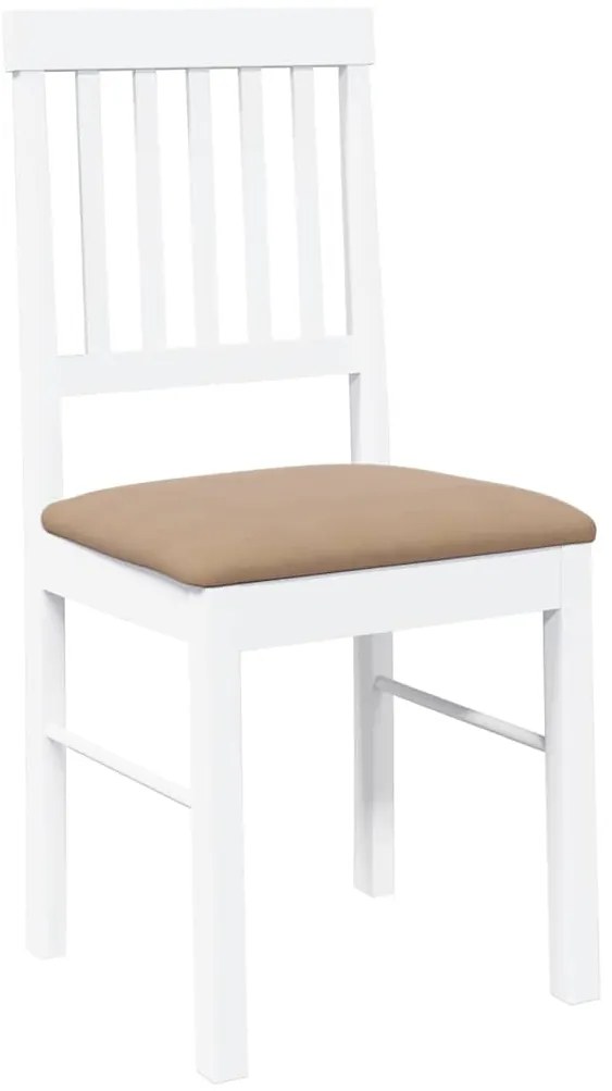 Cadeiras de jantar com almofadões 2 pcs madeira maciça branco