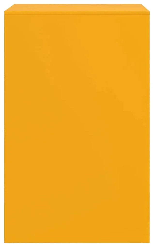 Mesas de cabeceira 2 pcs 34,5x39x62 cm aço amarelo mostarda