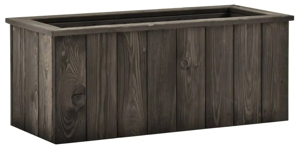 Canteiro elevado 74x32x30 cm pinho maciço cinzento-escuro