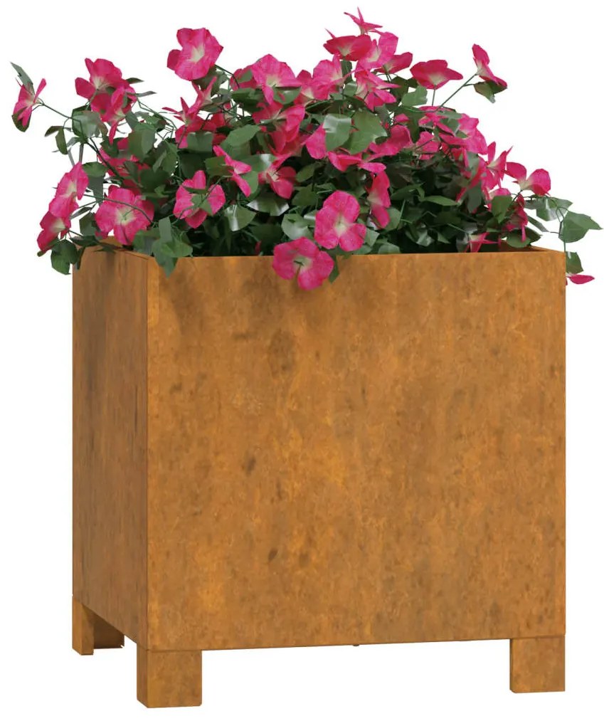 Vaso/floreira com pernas 32x30x33 cm aço corten cor enferrujado