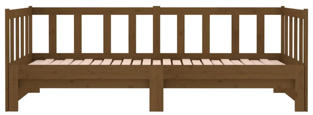 Estrutura sofá-cama de puxar 2x(90x190)cm pinho maciço castanho