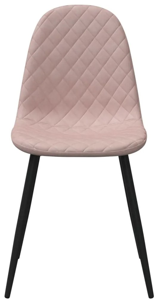 Cadeiras de jantar 4 pcs veludo rosa