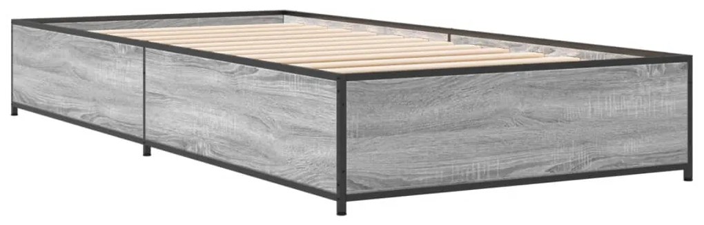 Estrutura cama 100x200 cm derivados madeira/metal cinza sonoma