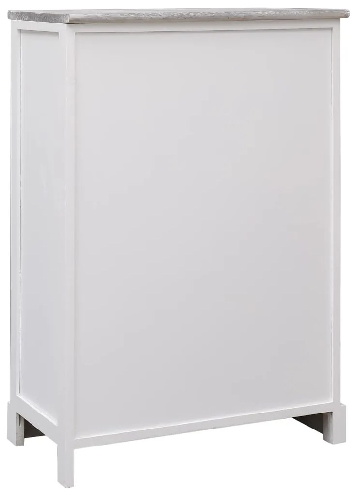 Aparador com 10 gavetas 113x30x79 cm madeira cinzento
