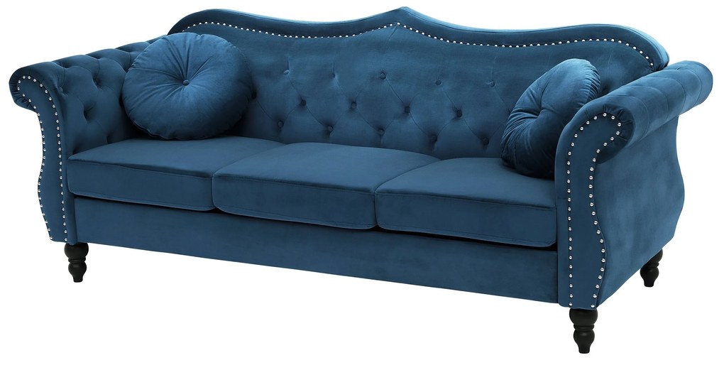Conjunto de sofás com 5 lugares em veludo azul cobalto SKIEN Beliani