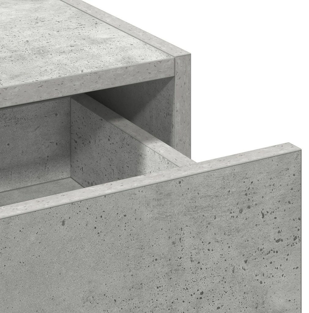 Mesa de Maquiagem Suspensa com Luzes LED Cinza Concreto