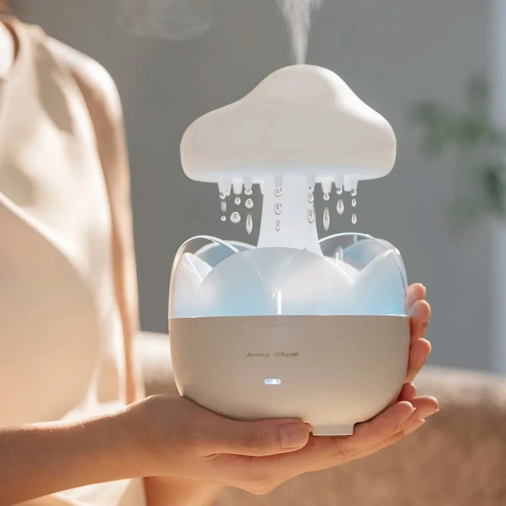 Difusor de Aromas Nuvem – Humidificador Elétrico com Luz Noturna e Son