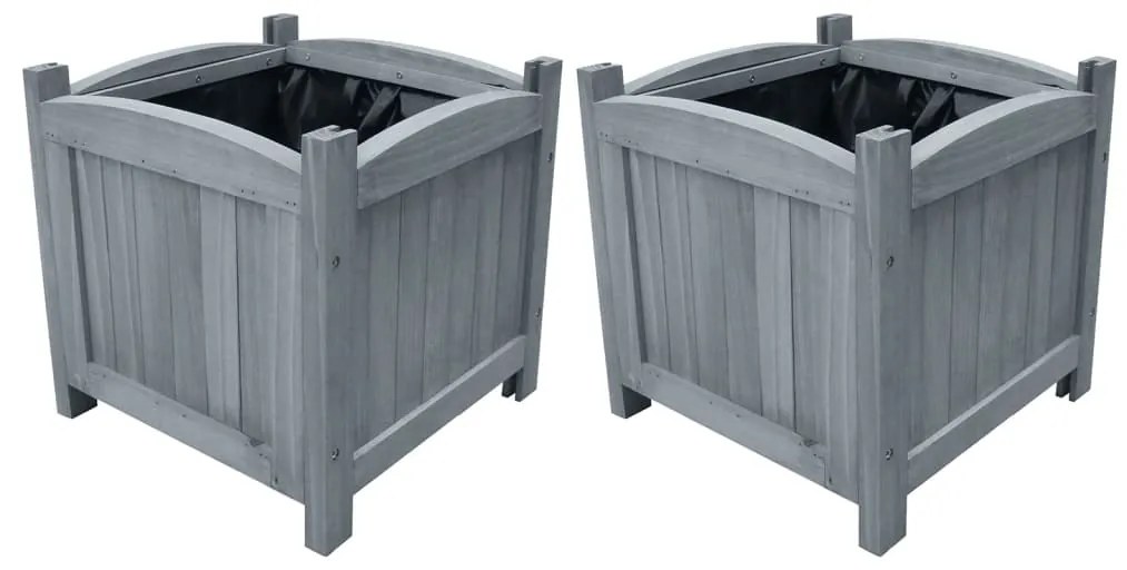 vidaXL Vasos/floreiras 2 pcs 30x30x30 cm madeira de abeto maciça