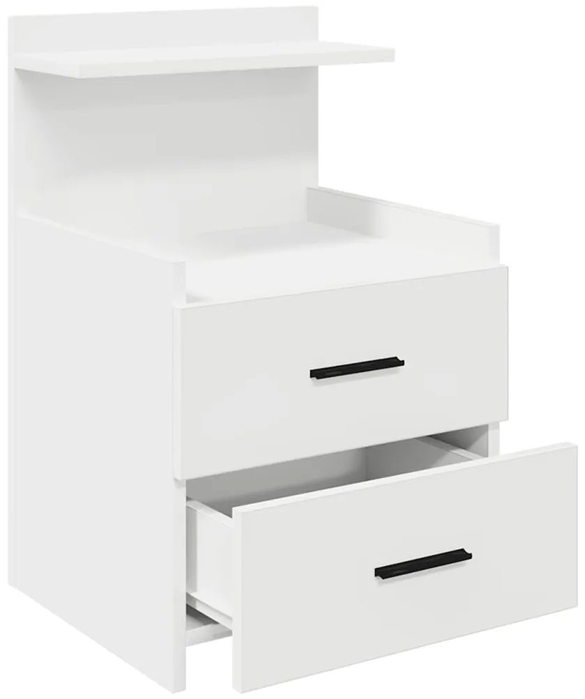 Mesa de cabeceira com 2 gavetas 40x36,5x62 cm branco