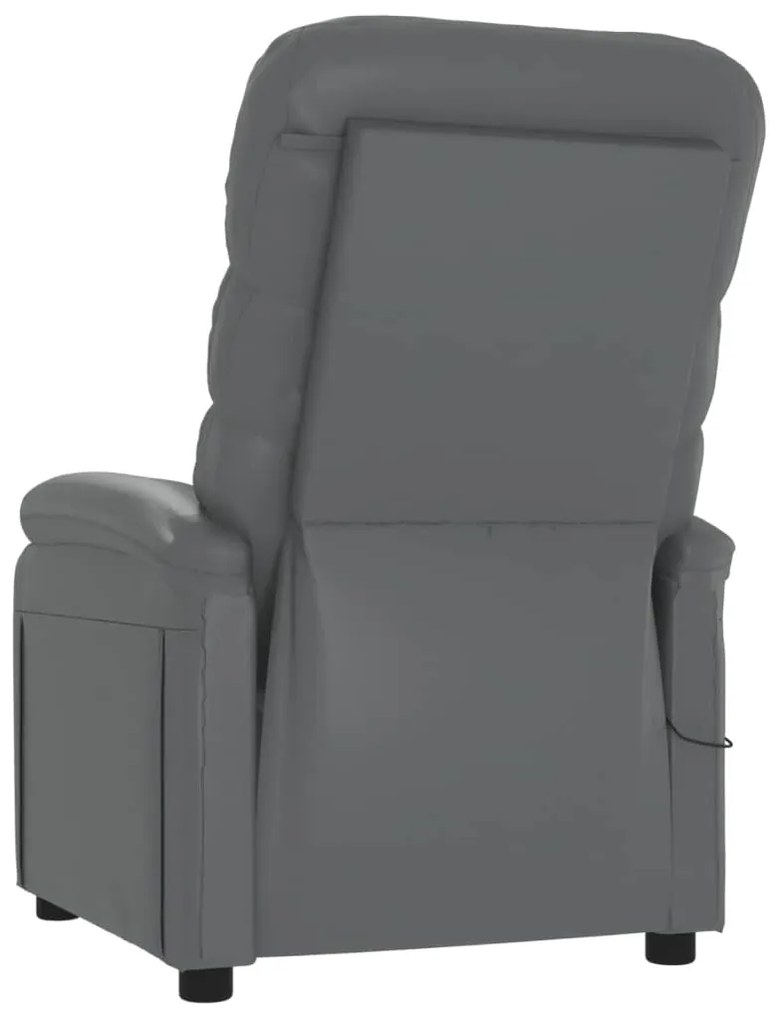 Poltrona reclinável elétrica couro artificial cinzento