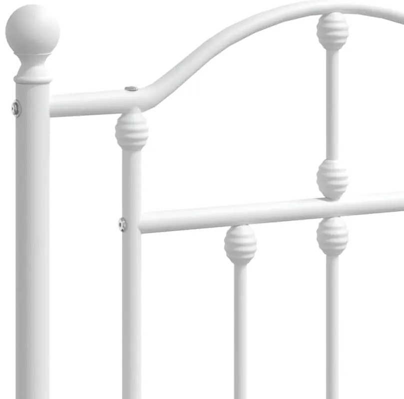 Estrutura de cama com cabeceira e pés 183x213 cm metal branco