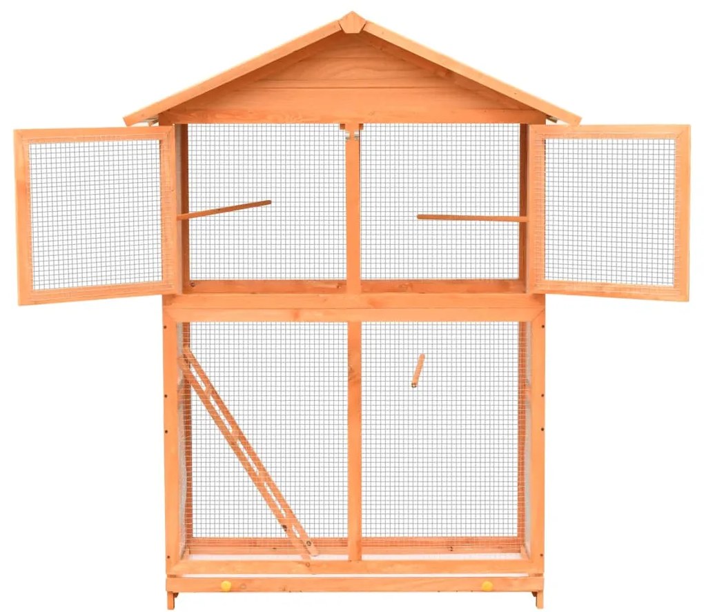 Gaiola para pássaros 125,5x59,5x164 cm pinho e abeto maciços