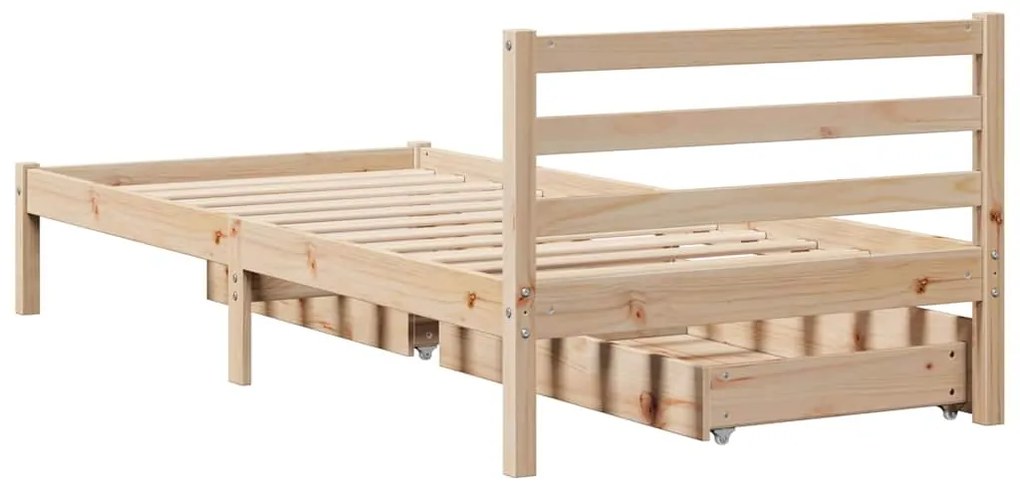 Cama sem colchão 100x200 cm madeira de pinho maciça