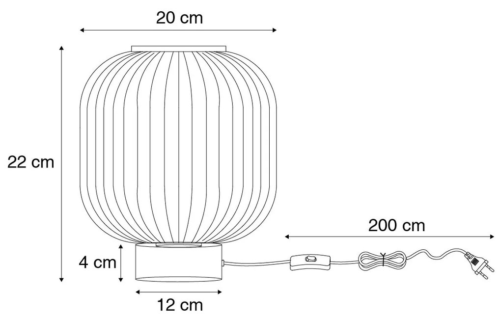 LED Candeeiro de mesa inteligente preto com vidro fumê incluindo WiFi A60 - Karel Art Deco