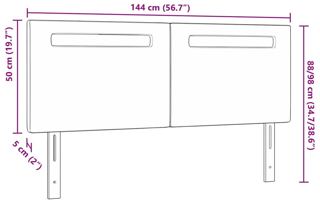 Cabeceira vidaXL Design Simples Cappuccino 140 cm em Couro Sintético