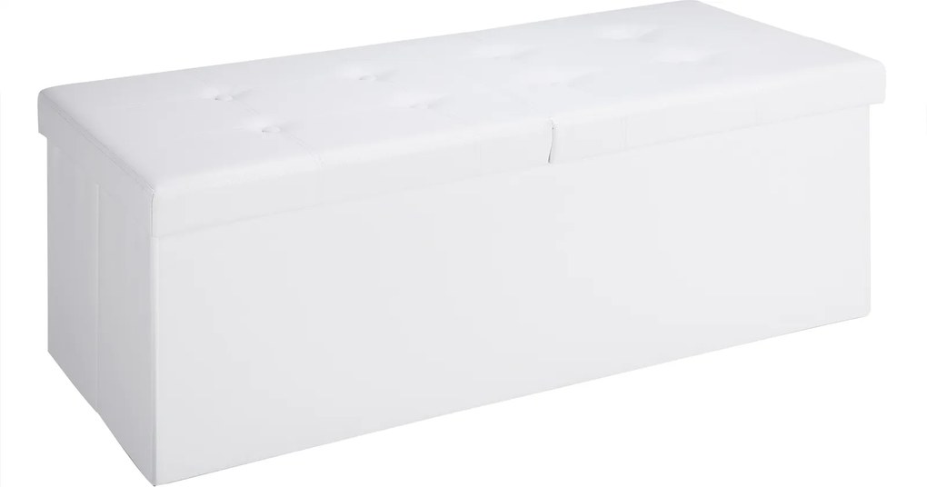 Banco dobrável com espaço de arrumação 80 x 40 x 40 cm Branco