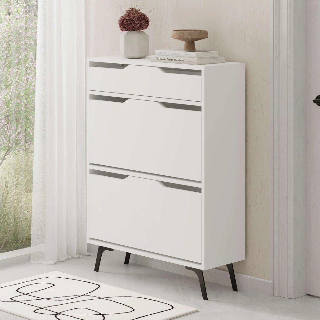 Hall Stand Berlin ABC – Walnut White – 180x200x35 cm